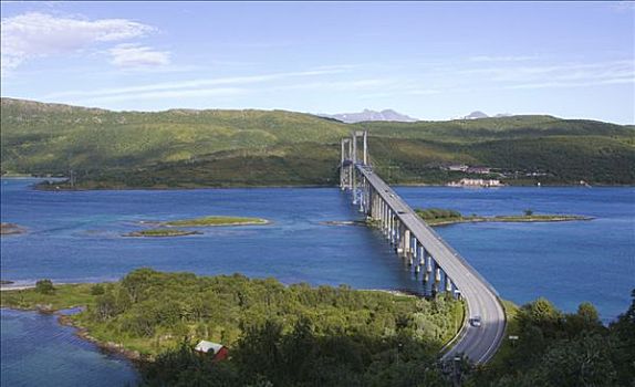 桥,峡湾,罗弗敦群岛,挪威,斯堪的纳维亚,欧洲