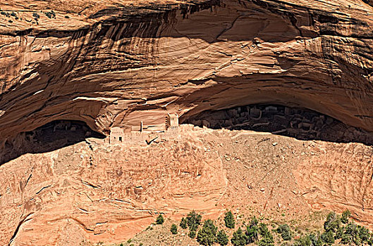 羚羊,房子,俯瞰,遗址,古老,美洲印地安人,凹陷,峡谷,亚利桑那,美国