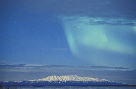 北极光,上方,山,阿拉斯加