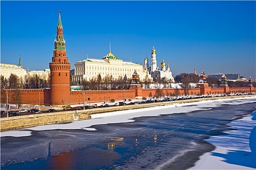 莫斯科,克里姆林宫,冬天