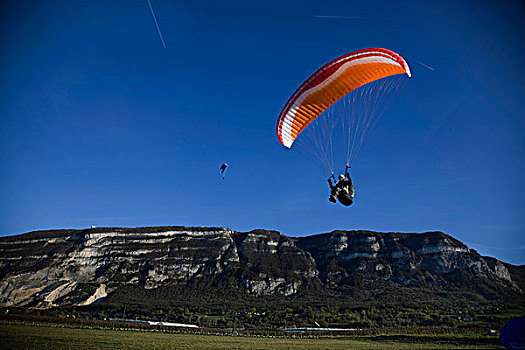 成年,雄性,滑伞运动,攀升,日内瓦,瑞士