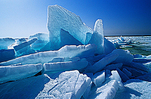 冰,温尼伯湖,沙,钩,曼尼托巴,加拿大