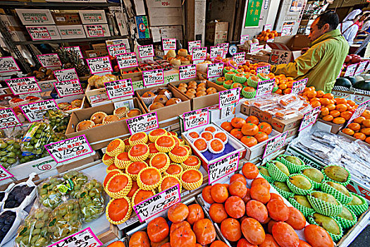 日本,东京,上野,购物街,水果摊,展示