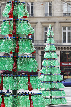 汽水,瓶子,圣诞树,巴黎,法国