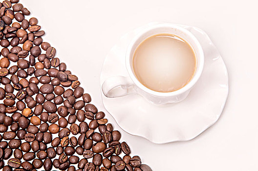 咖啡和咖啡豆子