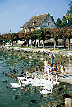 瑞士苏黎世湖东北岸的拉珀斯维小镇