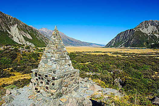 纪念,金字塔,库克山国家公园,南岛,新西兰
