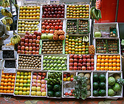 水果摊,小路,孟买,印度