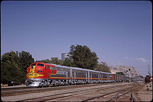 圣达菲,柴油车辆,列车,首领,客运列车,加利福尼亚,美国,铁路,运输,历史
