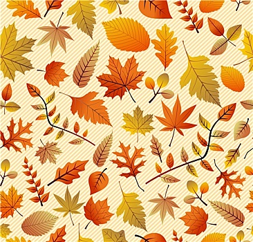 复古,秋季,叶子,无缝,图案,背景,文件