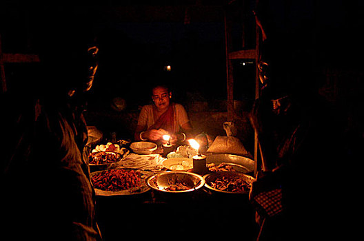 街道,食物,店,市场,孟加拉,四月,2008年