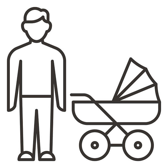 父亲_婴儿_婴儿车_象征_矢量_插画_高清图片_全景视觉