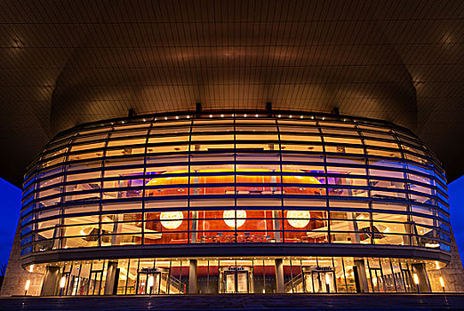 剧院,光亮,夜晚,哥本哈根,丹麦,欧洲