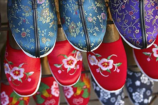 俯拍,刺绣,拖鞋,架子,北京