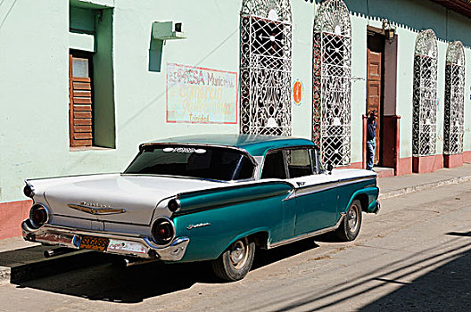 美洲,老爷车,路边,特立尼达,圣斯皮里图斯,省,古巴,北美