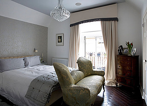 时代特征,沙发,脚,双人床,传统风格,卧室