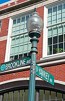 著名,历史,公园,波士顿,大量,标识,街道,波士顿红袜队
