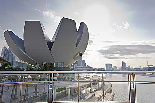 博物馆,码头,湾,沙,新加坡