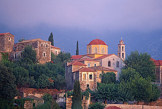 建筑,山,伯罗奔尼撒半岛,希腊