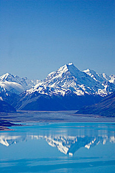 奥拉基,库克山,普卡基湖,南岛,新西兰,俯视