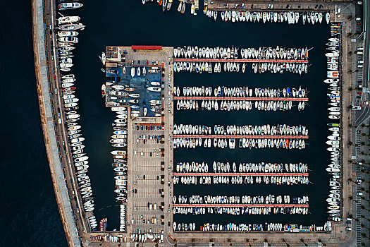 码头,笔直,俯视图,空气,巴塞罗那,西班牙