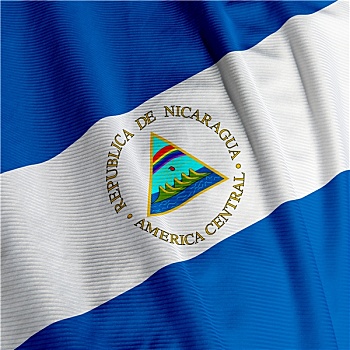 尼加拉瓜,旗帜,特写