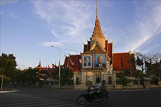 宫殿,路边,皇宫,金边,柬埔寨