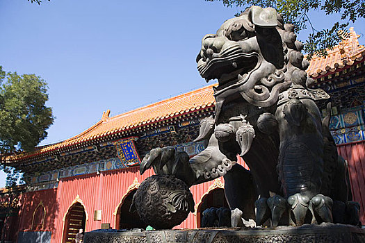北京雍和宫内的石兽
