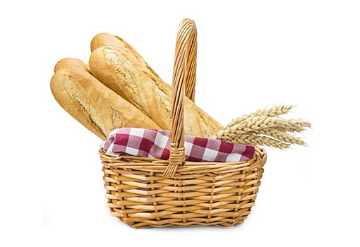 篮子,小麦面包