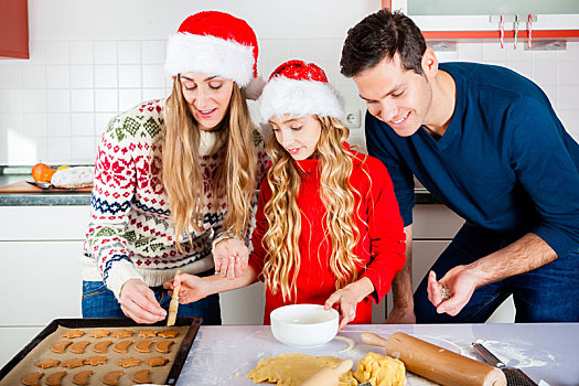 家庭,烘制,圣诞曲奇,厨房