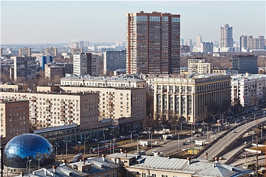 交通,立体交叉路,地区,莫斯科