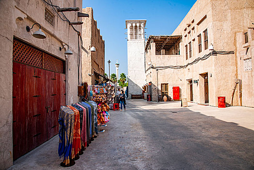 阿联酋迪拜河畔巴斯塔基亚,bastakiya,民俗村