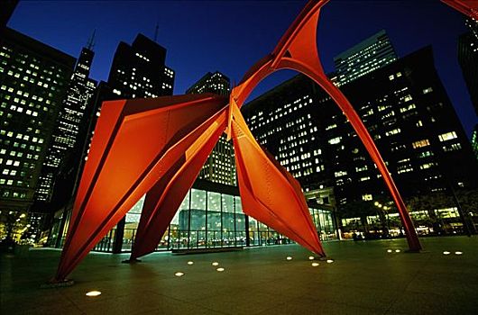 火烈鸟,雕塑,芝加哥,伊利诺斯,美国