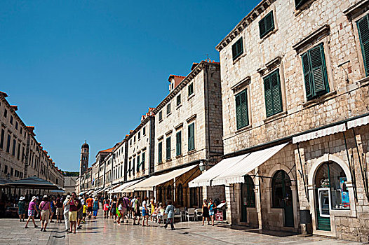 步行街,历史,中心,杜布罗夫尼克,达尔马提亚,克罗地亚,欧洲