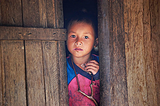 老挝,孩子,乡村