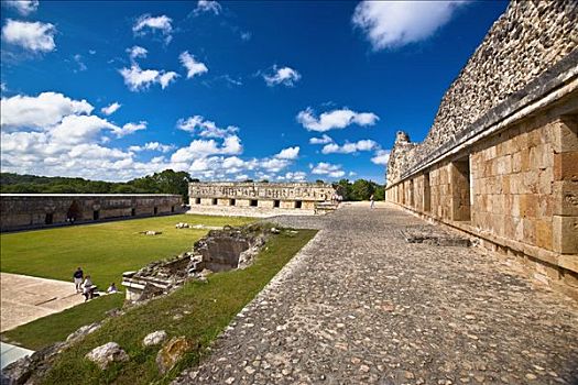 院落,遗迹,建筑,乌斯马尔,尤卡坦半岛,墨西哥
