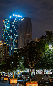 城市公共广场夜景