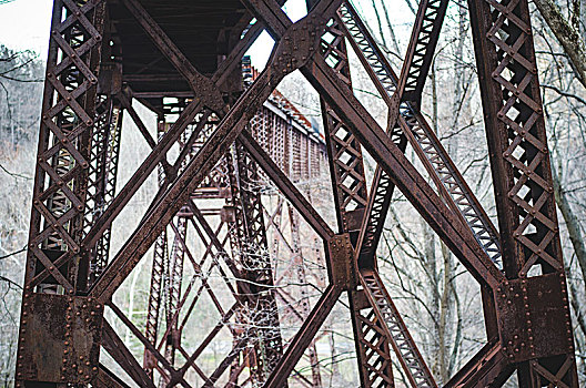 架柱桥,冬天,纽约,美国,铁路,山谷,支架,支持