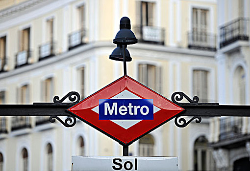 地铁站,正面,马德里,建筑,安提瓜岛,区域,邮局,广场,西班牙,欧洲