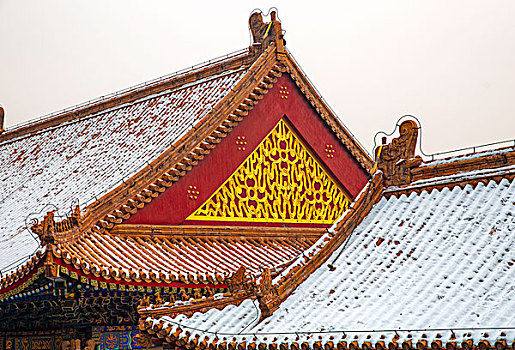 北京颐和园的古建筑屋顶2