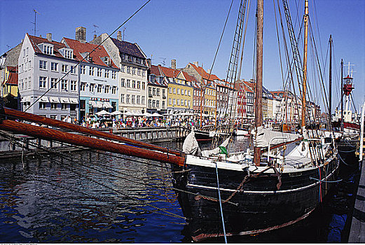 船,纽哈温运河,哥本哈根,丹麦