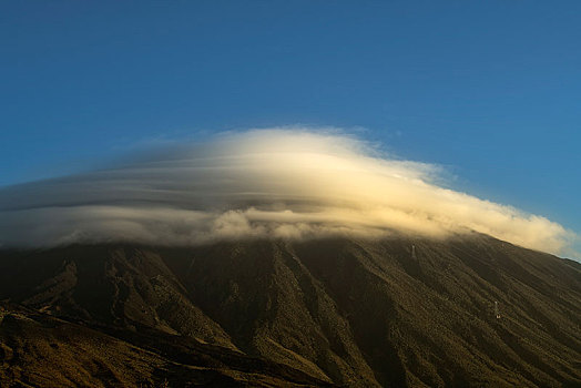 云,顶峰,泰德峰,泰德国家公园,特内里费岛,加纳利群岛,西班牙,欧洲