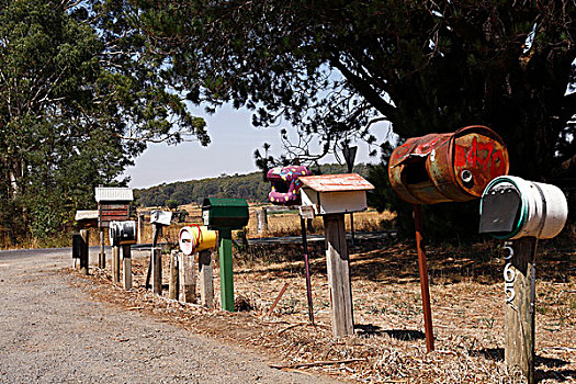 乡村,路边,文字,盒子,邮箱,维多利亚,澳大利亚