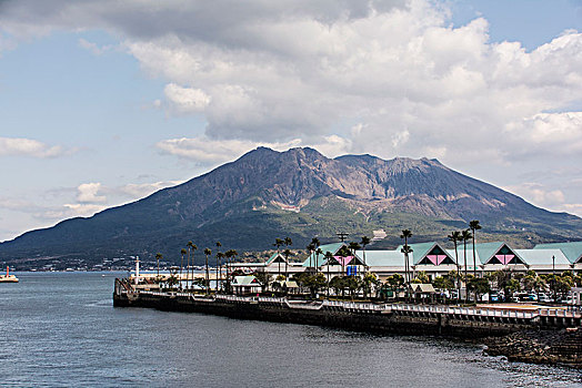 风景,火山,鹿儿岛,日本