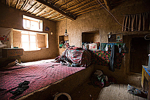 卧室,房子,乡村,吐鲁番,新疆,维吾尔,地区,中国