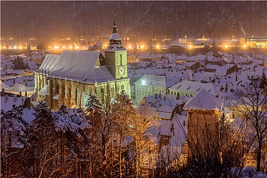 黑色,教堂,布拉索夫,罗马尼亚