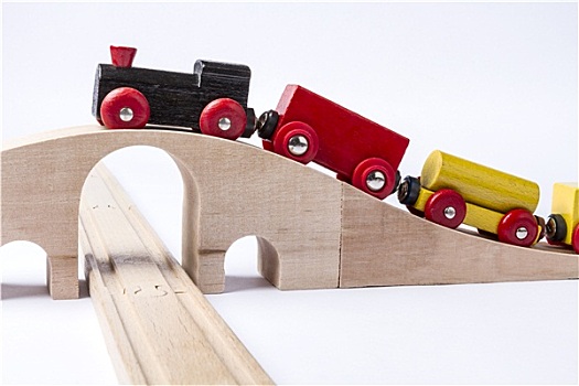 木制玩具,列车,桥