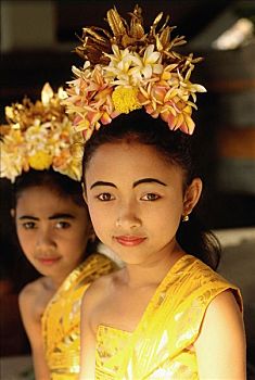 印度尼西亚,巴厘岛,孩子,舞者,服饰