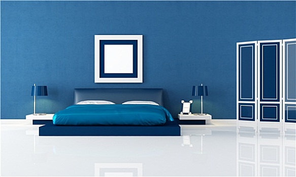 蓝色,卧室