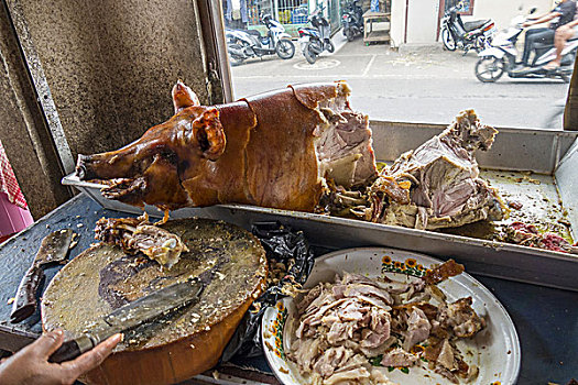 烤,乳猪,乌布,巴厘岛,印度尼西亚